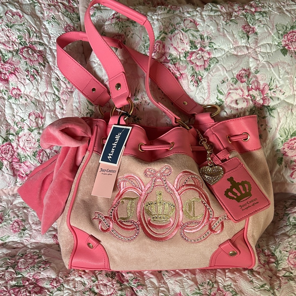 Juicy Couture Pink and Cream Shoulder Bag